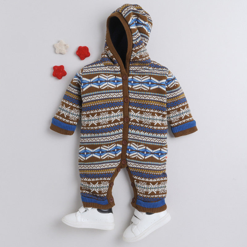 Babies Woolen Romper Fair Isle Knitting Pattern