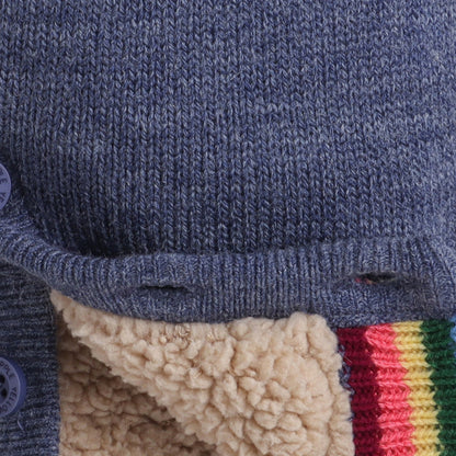 Babies Woolen Romper Rainbow Print With Inner Fleece