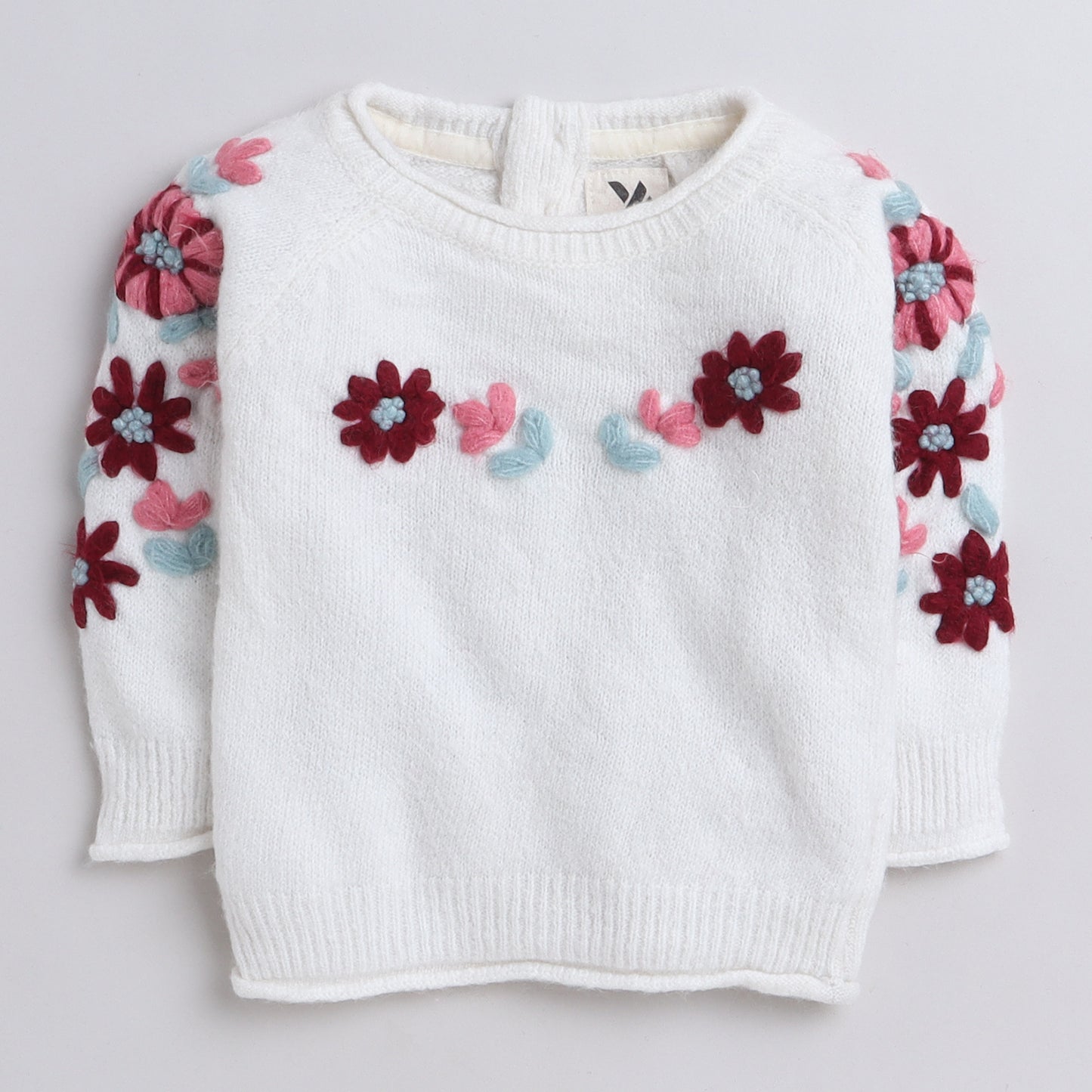Beautiful Embroidered Woolen Warm Sweater Full Sleeve for Girls