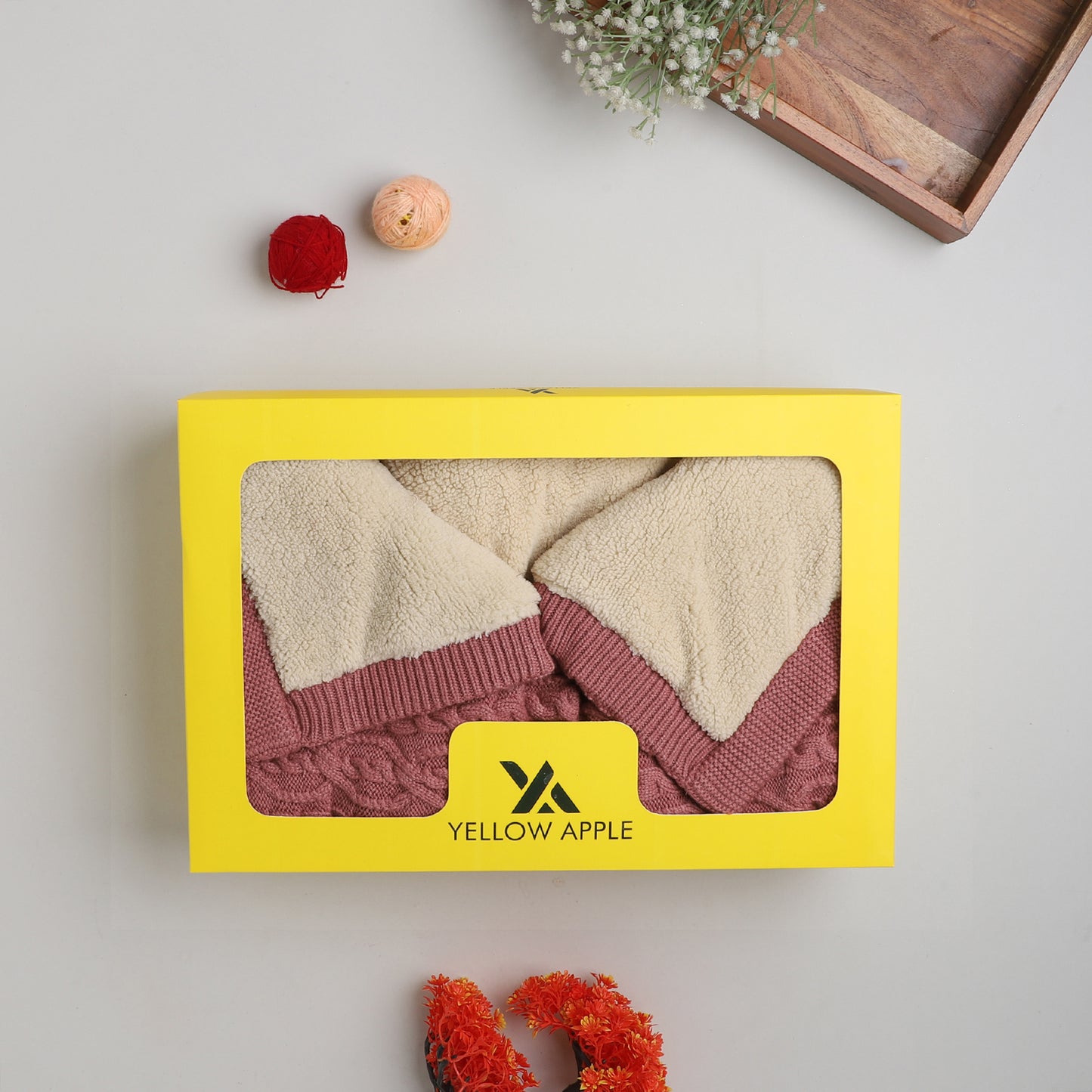 Yellow Aplle Luxury Knitted Baby Blanket – Soft & Reversible Wrap for Newborns | Premium Comfort & Warmth