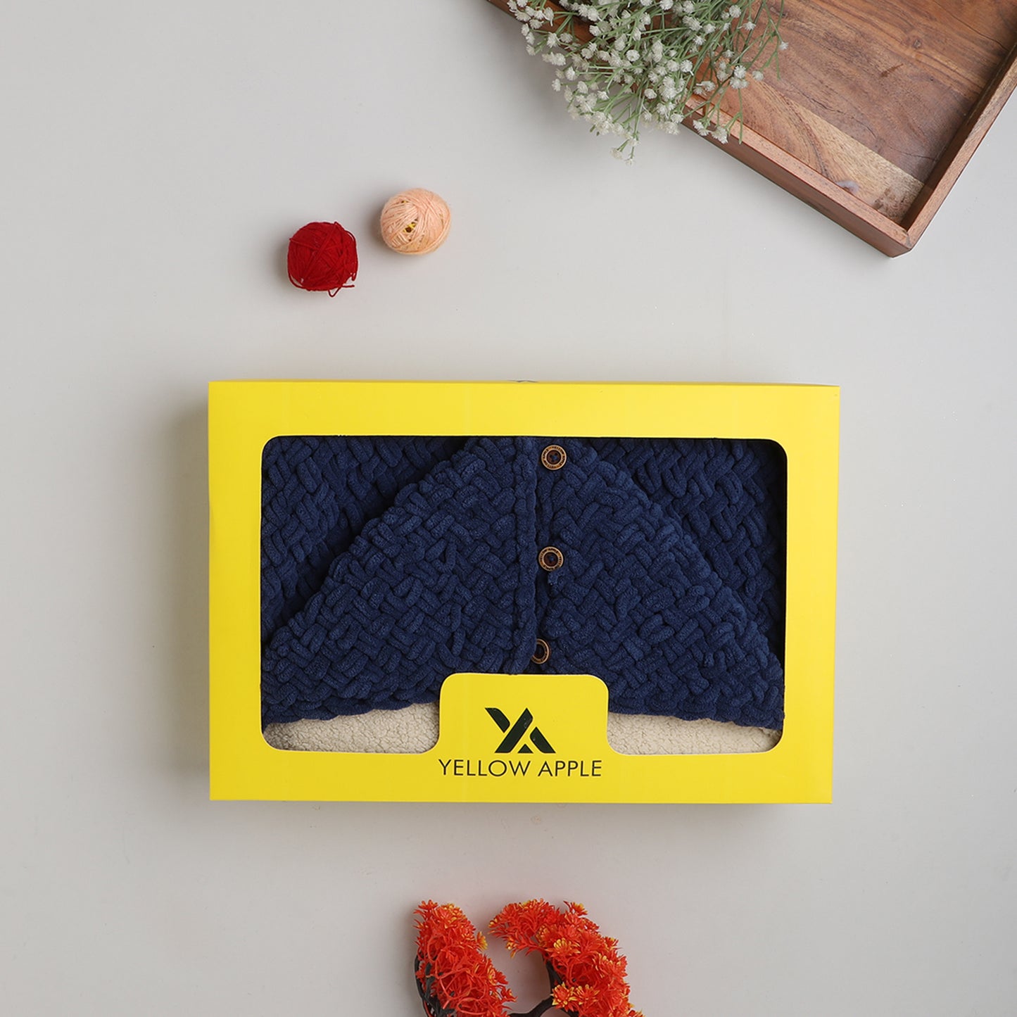 Yellow Aplle Luxury Knitted Baby Blanket – Soft & Reversible Wrap for Newborns | Premium Comfort & Warmth