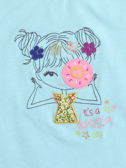 Designer Half Sleeve Cotton T-Shirts for Girls and Baby Girls