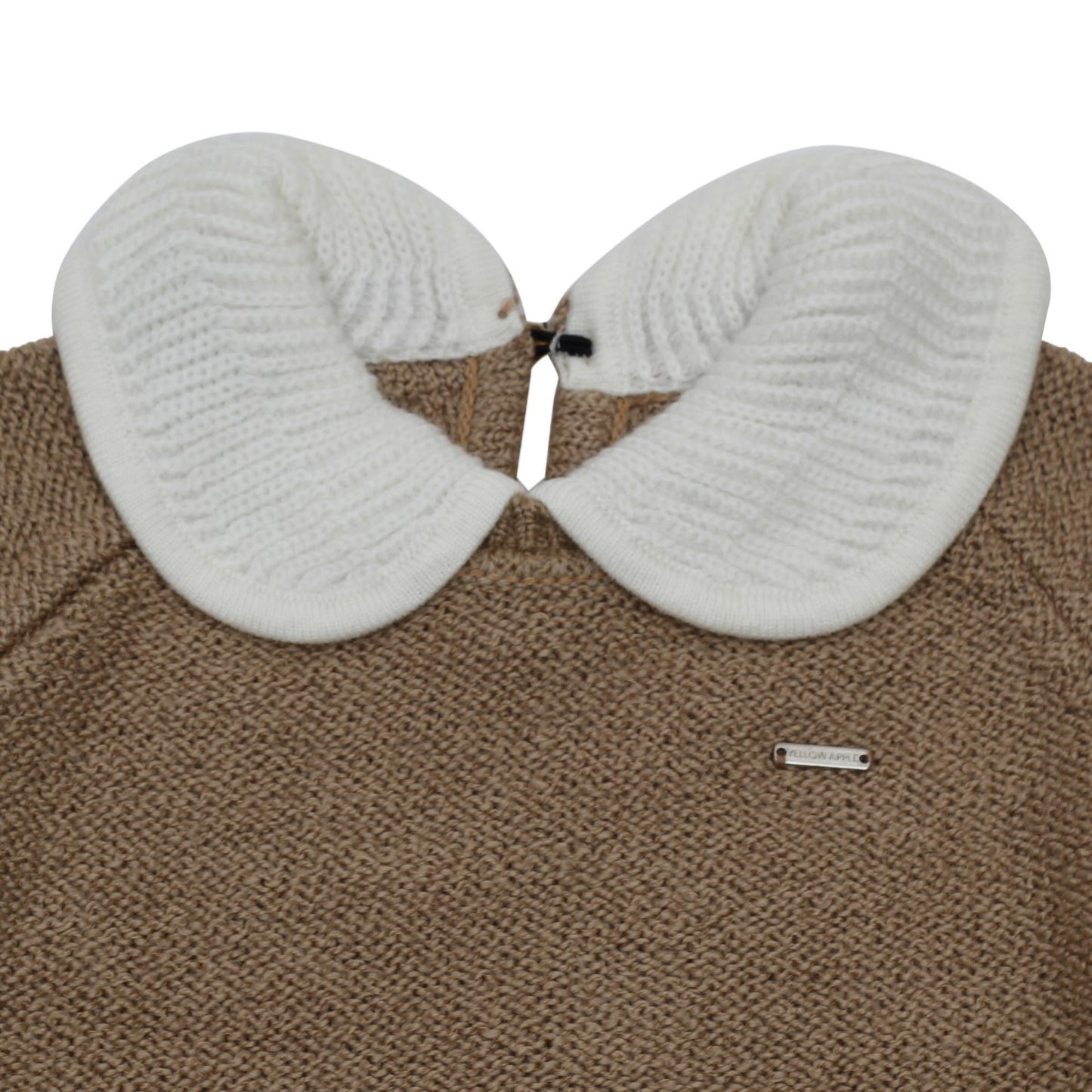 Yellow Aplle Elegant Knit Sweater with Peter Pan Collar – Sweet Style for Little Girls