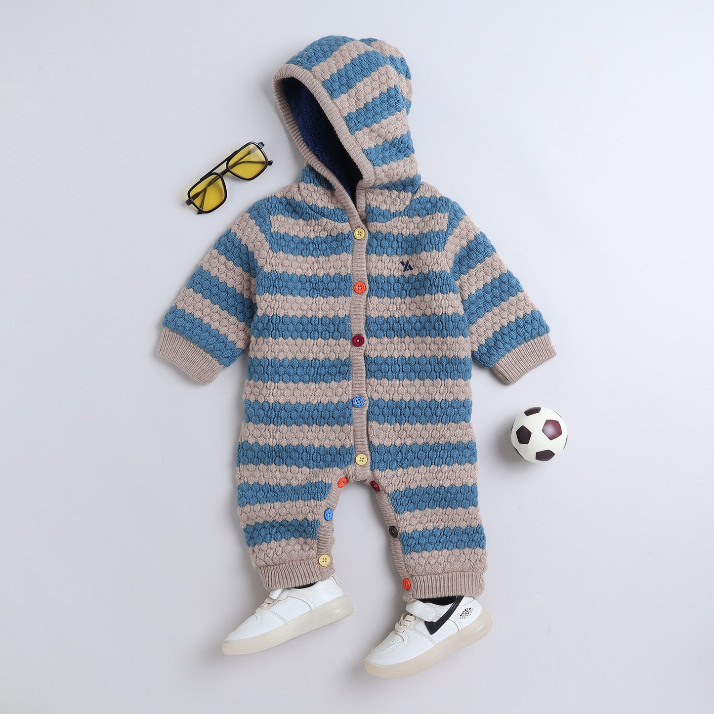 Babies Woolen Romper With Inner Fleece