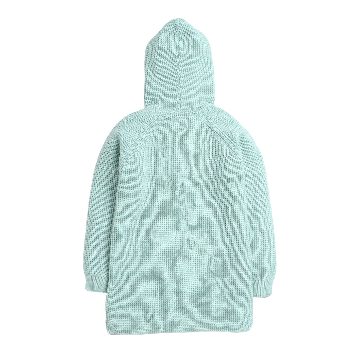 Baby Girls Self Design Hooded Neck Sweater