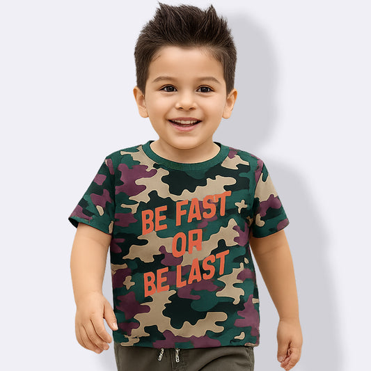 Military Half Sleeve T-Shirts for Boys and Baby Boys Made with Pure Cotton