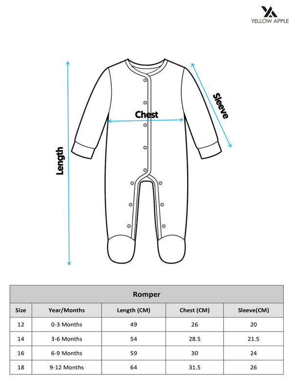 Yellow Apple Woolen Rompers For Babies With Inner Fleece