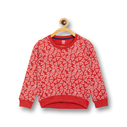 Girls Self Design Round Neck  Sweater