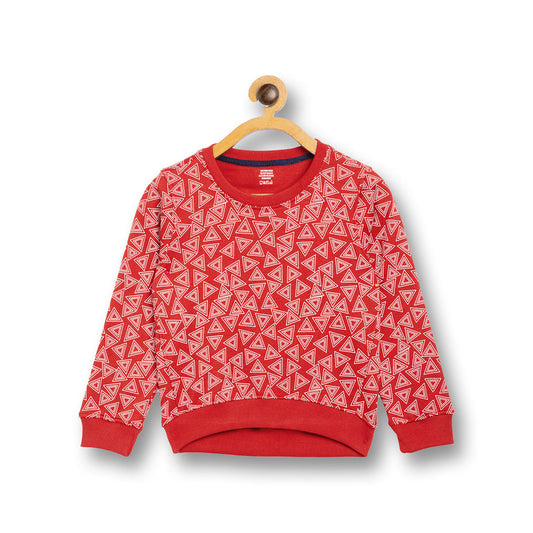 Girls Self Design Round Neck  Sweater