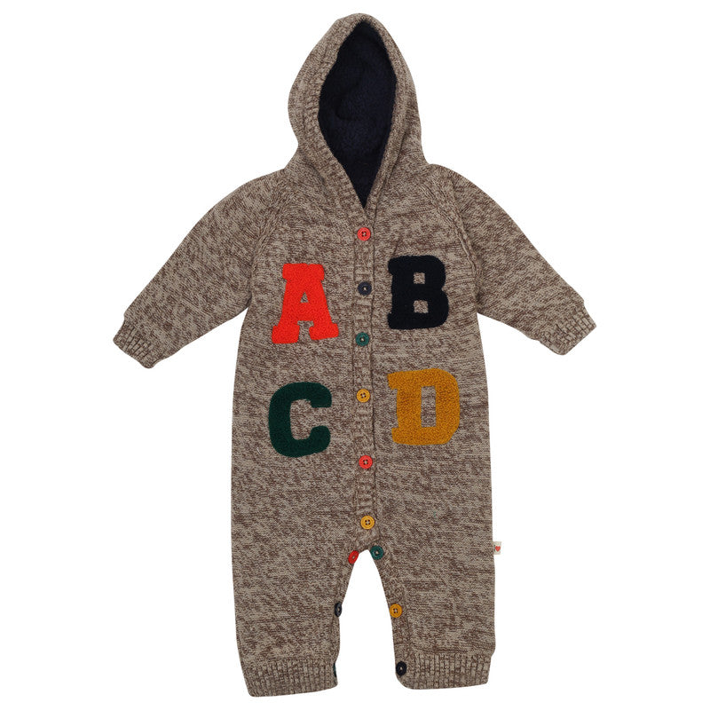 Baby Full-Sleeve Fur-Lined Winter Jumpsuit