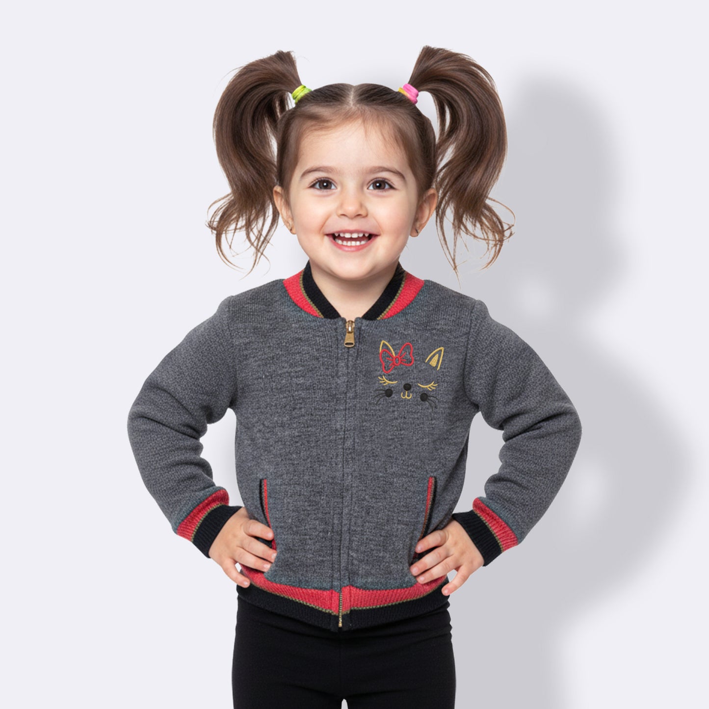 Baby Girls Embroidered Round Neck  Sweater