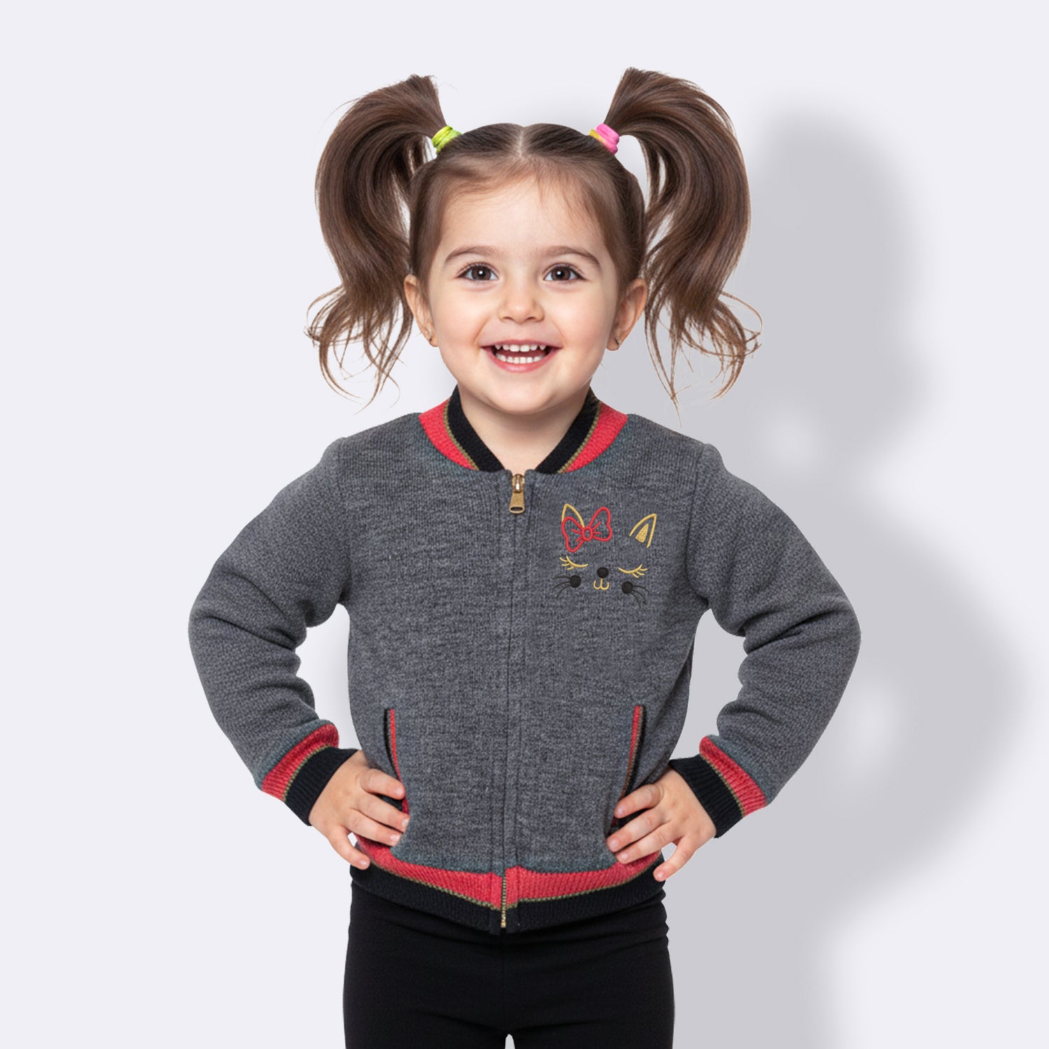 Baby Girls Embroidered Round Neck  Sweater