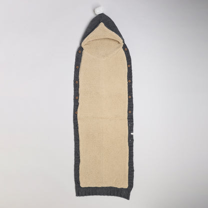 Yellow Apple Knitted Baby Sleeping Bag with Hood | Soft & Warm Infant Winter Sleep Sack