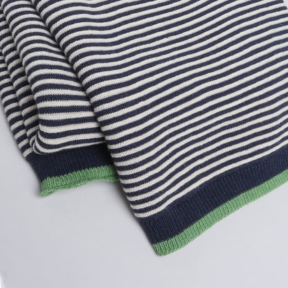 Yellow Apple Knitted Baby Blanket | Soft Striped Baby Wrap for Newborns & Infants