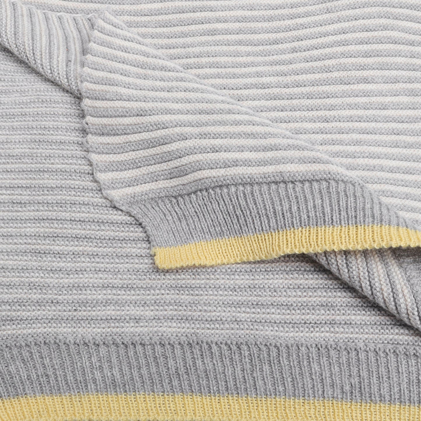 Yellow Apple Knitted Baby Blanket | Soft Striped Baby Wrap for Newborns & Infants