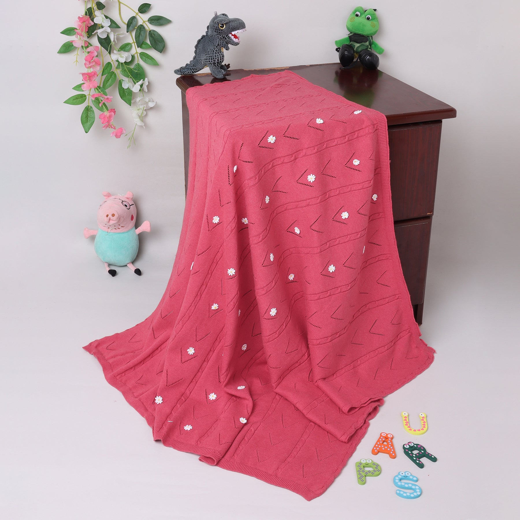 Newborn Baby Cotton Blanket – Soft, Breathable & Cozy | Lightweight All Season Unisex Baby Wrap for Everyday Comfort