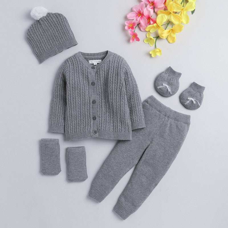 New Born Cotton Baby Set For All Season With Cardigan, Pajama, Cap and Pair of Socks