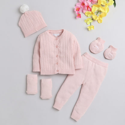 New Born Cotton Baby Set For All Season With Cardigan, Pajama, Cap and Pair of Socks