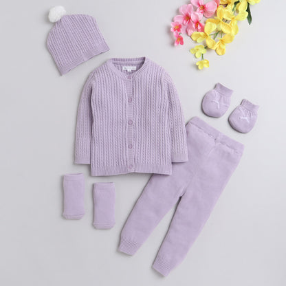 New Born Cotton Baby Set For All Season With Cardigan, Pajama, Cap and Pair of Socks