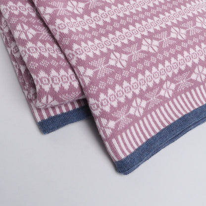 Yellow Apple Knitted Baby Blanket | Soft Warm Jacquard Baby Wrap for Newborns