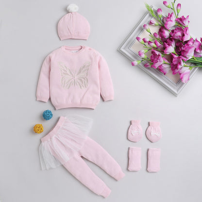 New Born Cotton Baby Set For All Season With Cardigan, Pajama, Cap and Pair of Socks