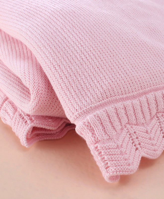 Newborn All Season Cotton Knitted Baby Blanket | Ultra Soft Breathable Receiving Blanket | Lightweight Swaddle, Crib & Stroller Blanke