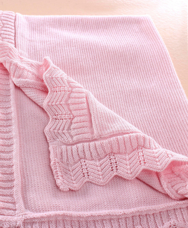 Newborn All Season Cotton Knitted Baby Blanket | Ultra Soft Breathable Receiving Blanket | Lightweight Swaddle, Crib & Stroller Blanke