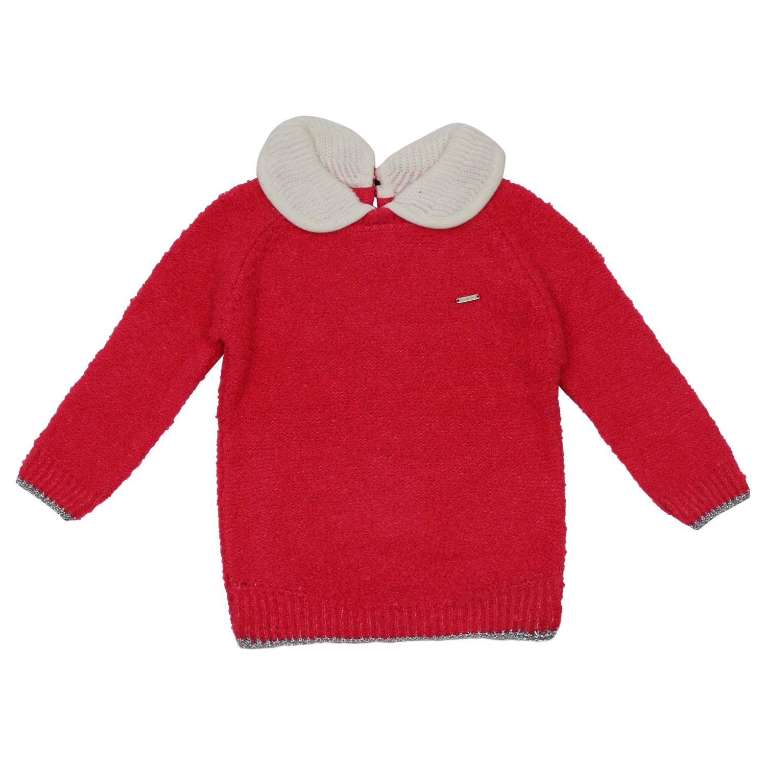 Elegant Knit Sweater with Peter Pan Collar – Sweet Style for Little Girls