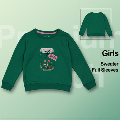 Beautiful Green Color Woolen Warm Sweater Full Sleeve for Girls