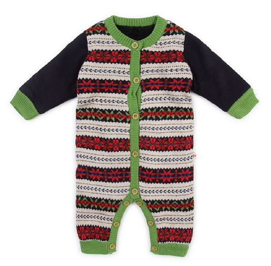 Unisex Baby Romper Casual Self Design Wool Blend for winters