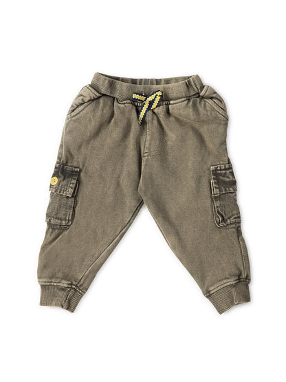 Yellow Apple-Kids' Cargo Jogger Pants with Drawstring Waist and Side Pockets