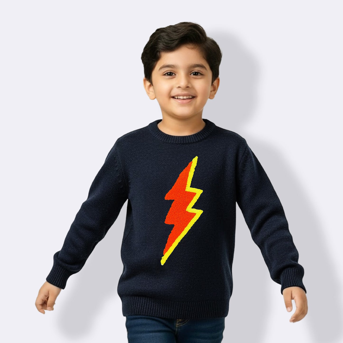 Yellow Apple Boys' Sweater | Soft, Warm & Stylish Winter Wear for Kids