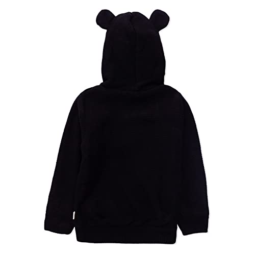 Baby Girls Knitted Hooded Jacket with Cute Ears & Bow | Soft Winter Zip-Up Sweater Hoodie for Infants & Toddlers