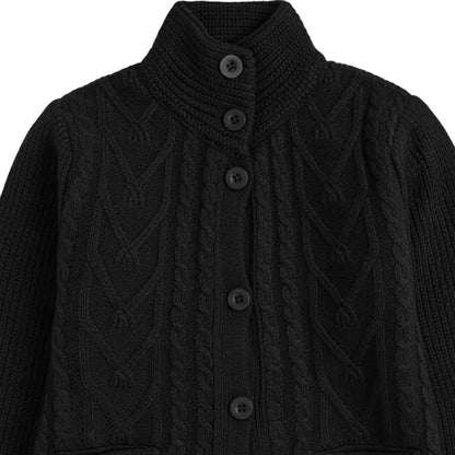 Yellow Apple-Kids Premium Long Buttoned Winter Cardigan | Soft Knitted Warm Coat for Girls