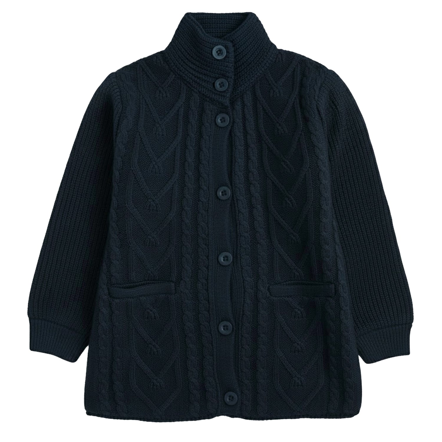 Kids Premium Long Buttoned Winter Cardigan | Soft Knitted Warm Coat for Girls
