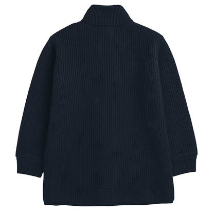 Yellow Apple-Kids Premium Long Buttoned Winter Cardigan | Soft Knitted Warm Coat for Girls