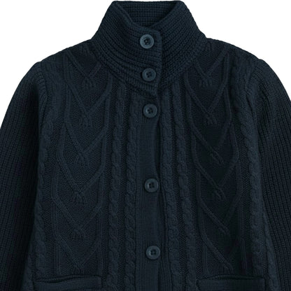 Yellow Apple-Kids Premium Long Buttoned Winter Cardigan | Soft Knitted Warm Coat for Girls