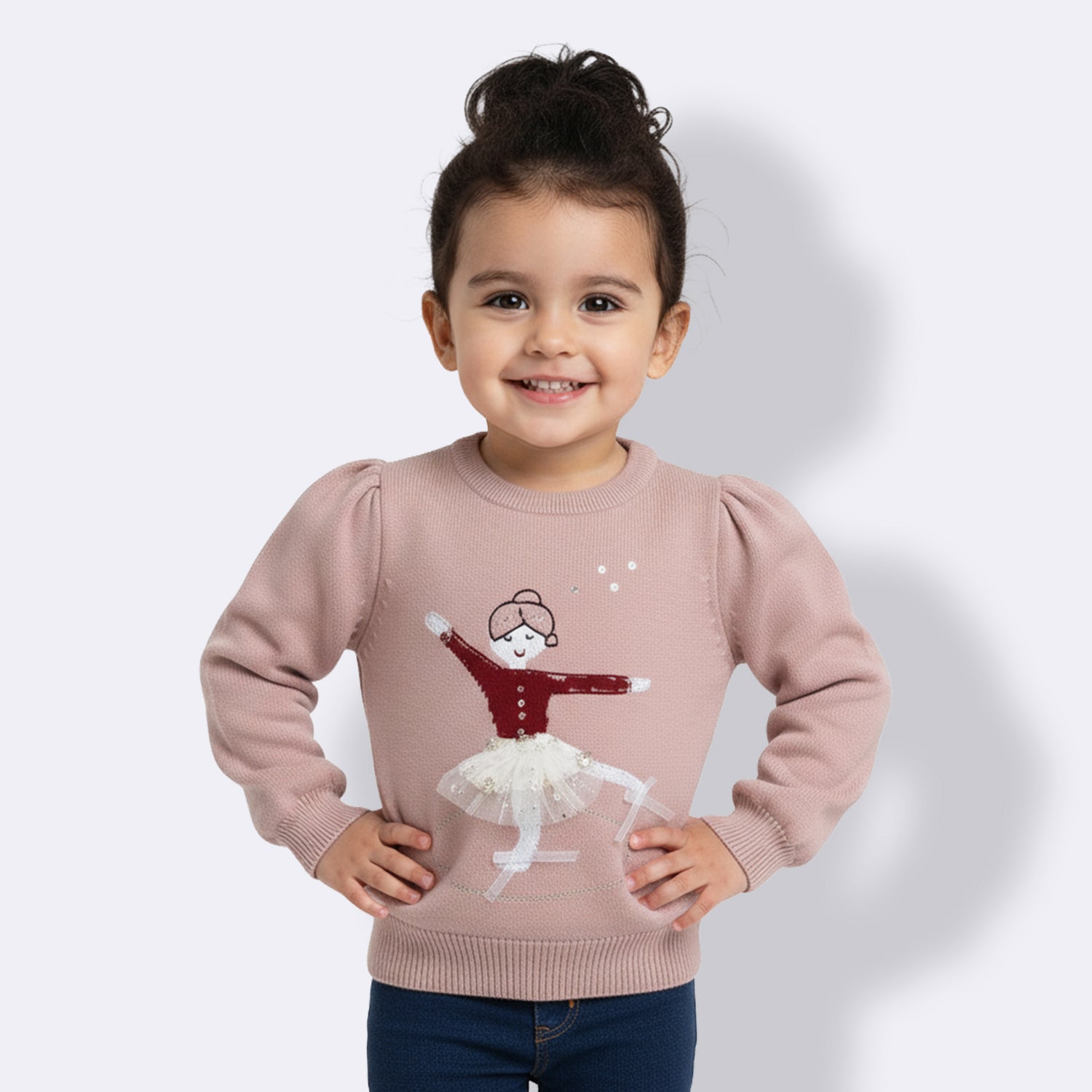 Cute Baby Girl Ballerina Sweater | Soft Winter Wear for Kids