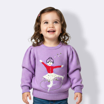 Cute Baby Girl Ballerina Sweater | Soft Winter Wear for Kids