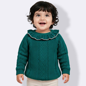 Cute Knit Sweater for Girls| Soft Long Sleeve Toddler Knitwear