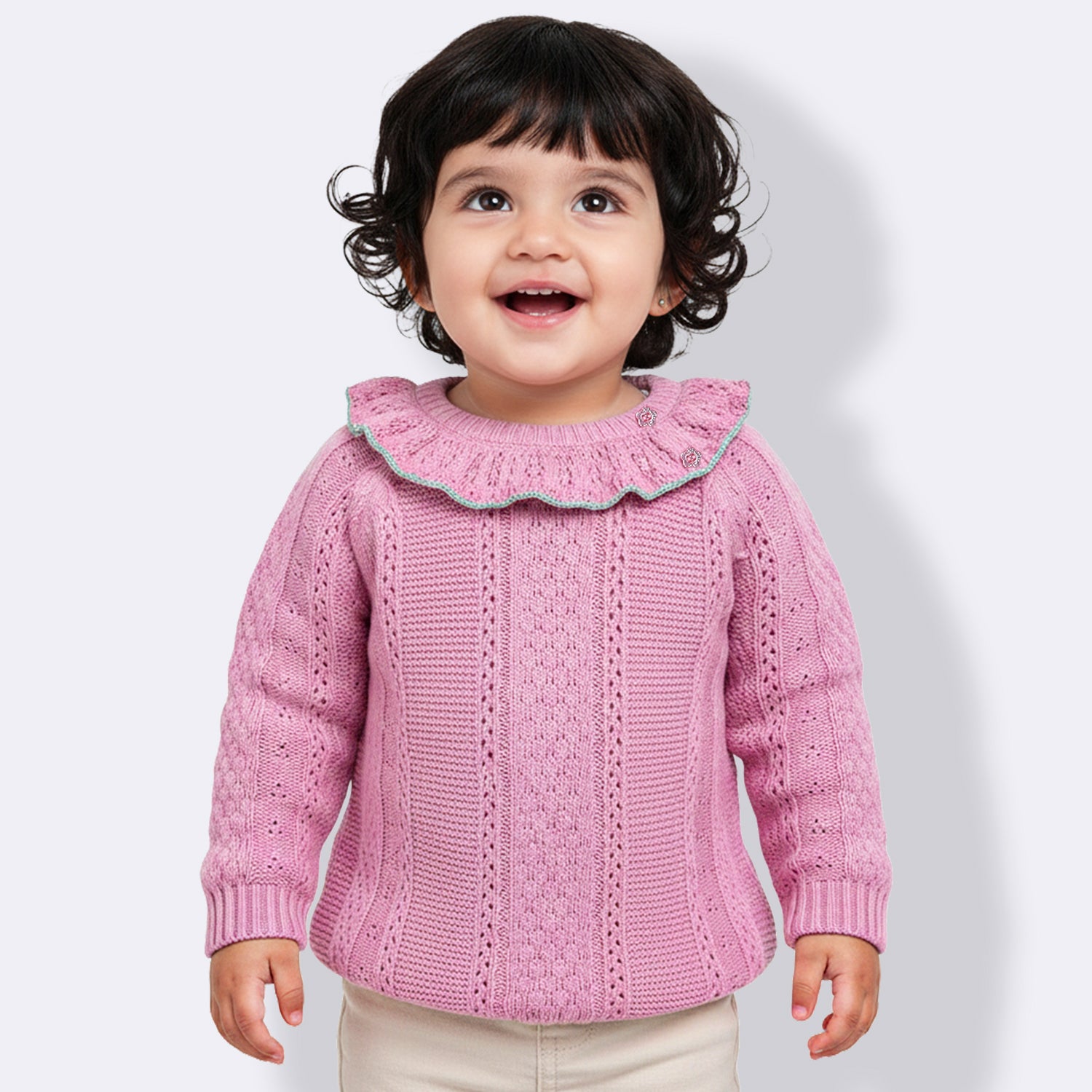 Cute Knit Sweater for Girls| Soft Long Sleeve Toddler Knitwear