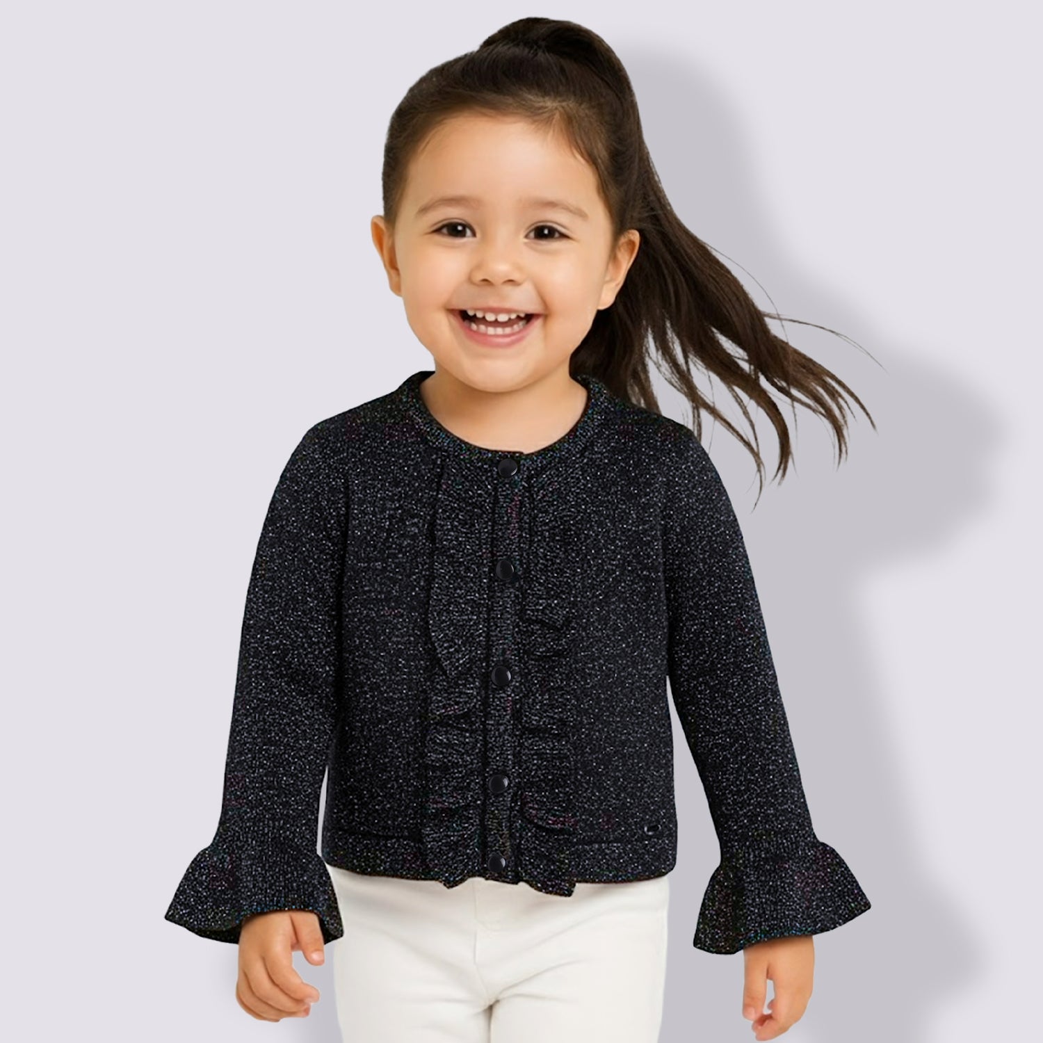 Stylish Girl Ruffle Front Sweater | Premium Winter Knitwear