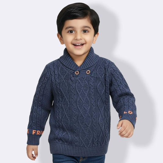 Cozy Woolen Warm Sweater Full Sleeve with Round Neck for Boys
