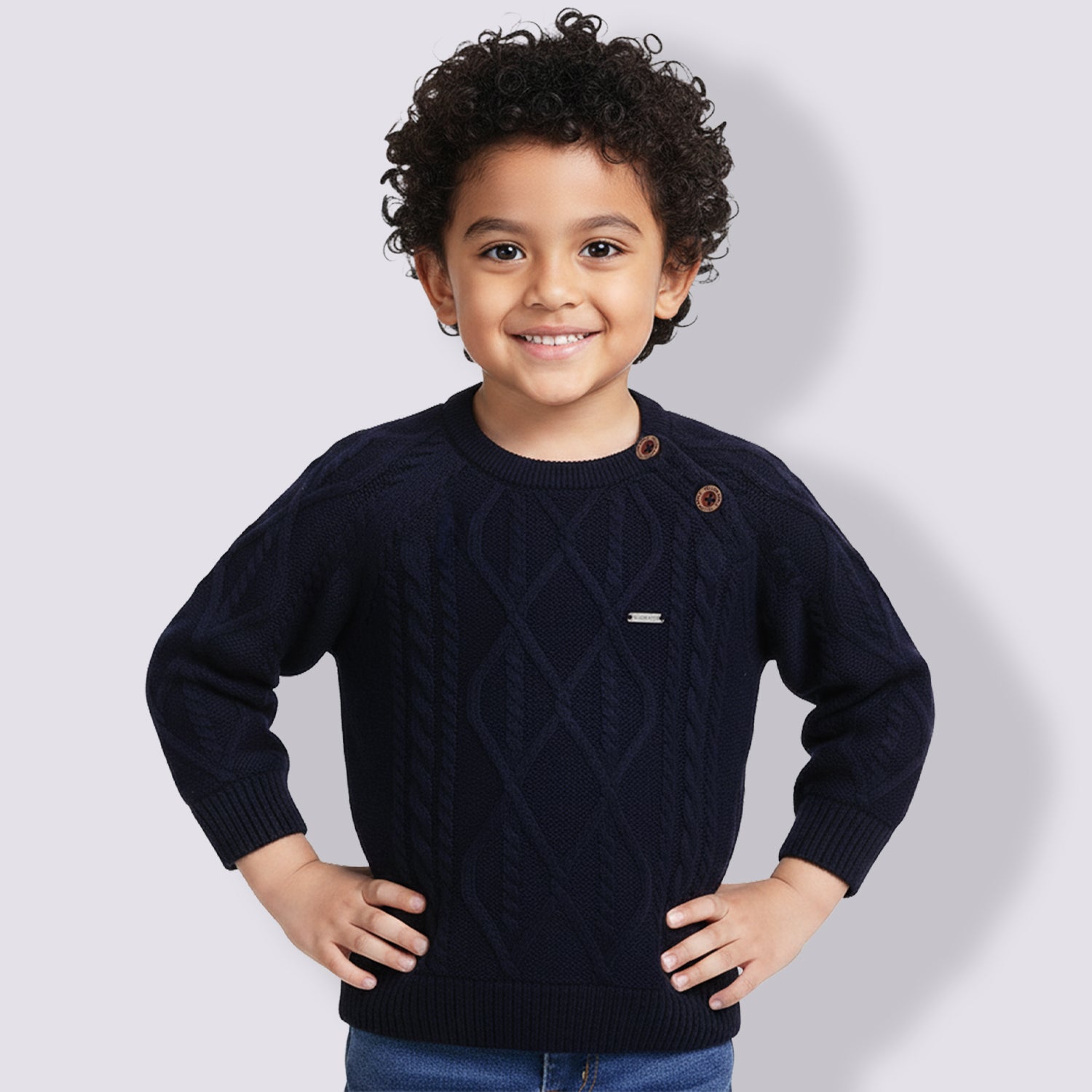 Cozy Woolen Warm Sweater Full Sleeve with Round Neck for Boys