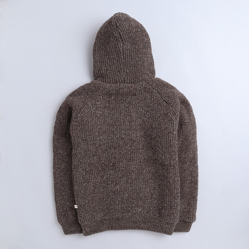 Warm Hooded Knit Cardigan for Boys | Fleece-Lined Winter Jacket | Cozy Button-Up Sweater
