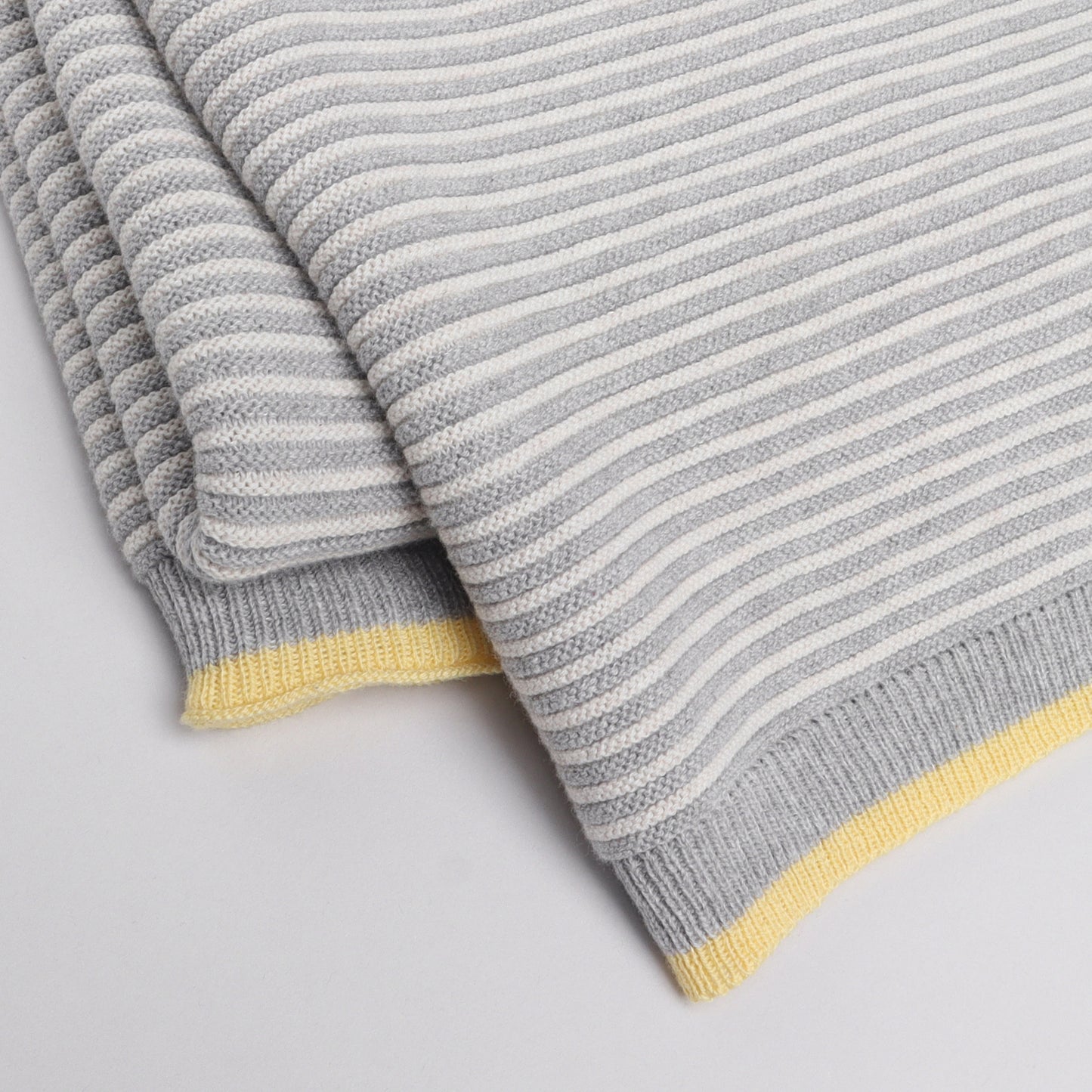 Yellow Apple Knitted Baby Blanket | Soft Striped Baby Wrap for Newborns & Infants