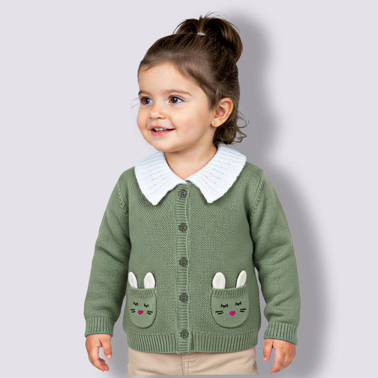 Beautiful Baby Girl Self Design Sweater
