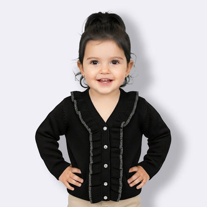 Baby Girls Full Sleeve Self Design Sweatshirt