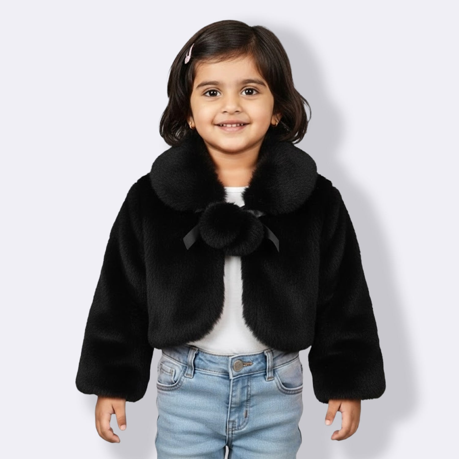 Premium Faux Fur Party Jacket for Girls | Soft Winter Wear | Stylish Kids Shrug
