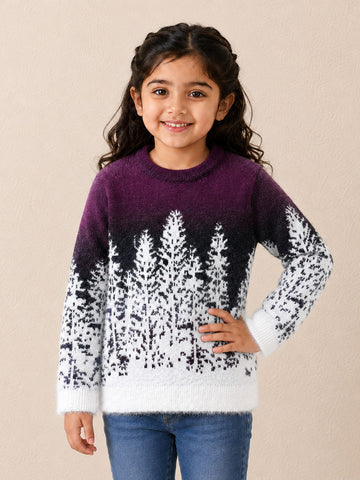 Kids Boys Full-Sleeve Printed Winter Sweater